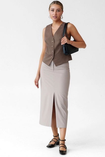 Жилет 3039П коричневый Ivera collection