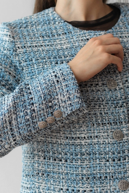 Жакет 3064 голубой + белый Ivera collection