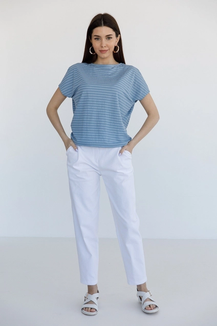 Футболка 5015 голубой + белый Ivera collection