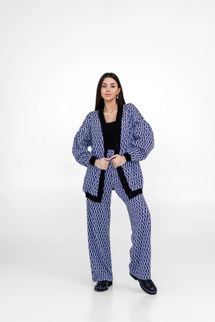 Кардиган 5085 сиреневый + черный Ivera collection