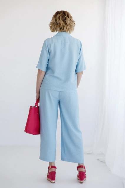 Костюм брючный 6010 голубой Ivera collection