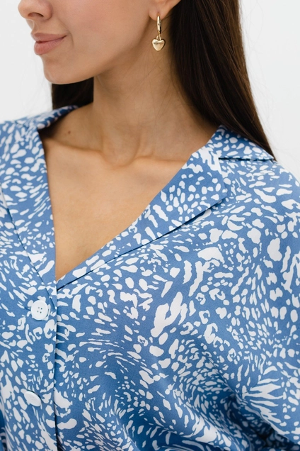 Костюм брючный 6033 голубой Ivera collection