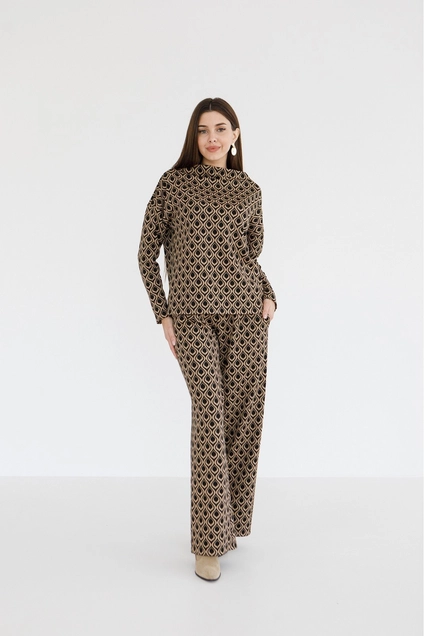 Пижама 6037 черный + песочный Ivera collection