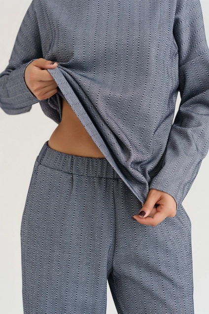 Костюм брючный 6038W белый + черный Ivera collection