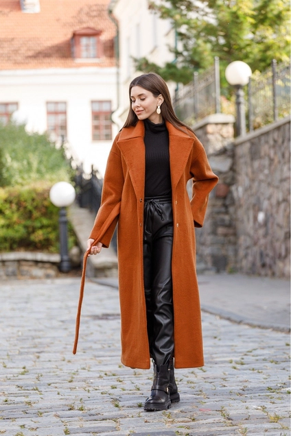 Пальто 7006-1 рыжий Ivera collection