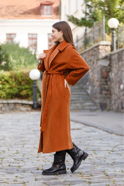 Пальто 7006-1 рыжий Ivera collection