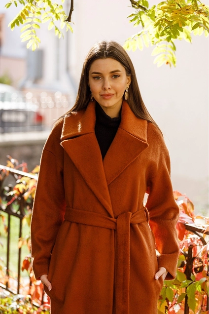 Пальто 7006-1 рыжий Ivera collection