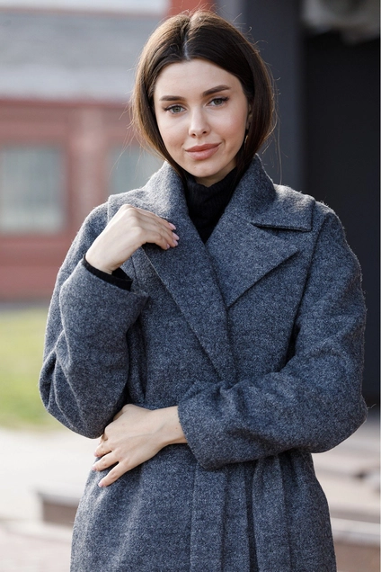 Пальто 7006-1 темно-серый Ivera collection