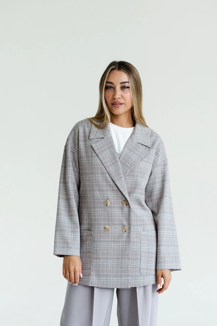 Жакет 747L коричневый + розовый Ivera collection