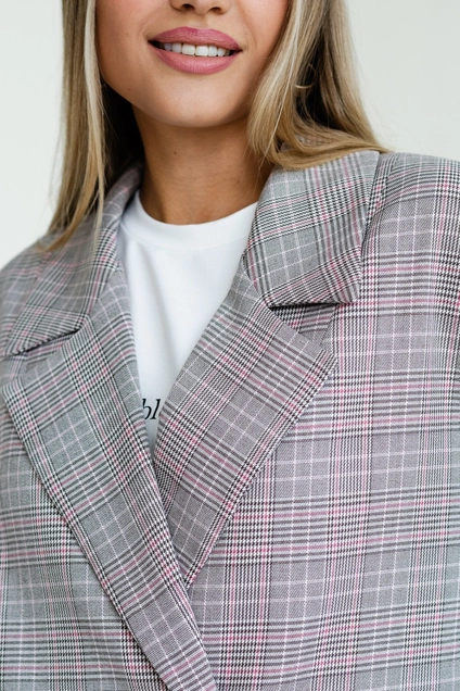 Жакет 747L коричневый + розовый Ivera collection