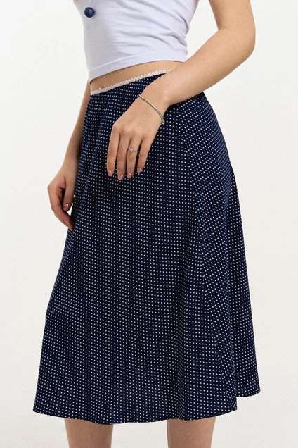 Юбка 2693 синий в белый горох JRSy