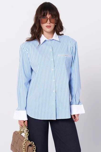 Рубашка 2739 голубой + белый JRSy