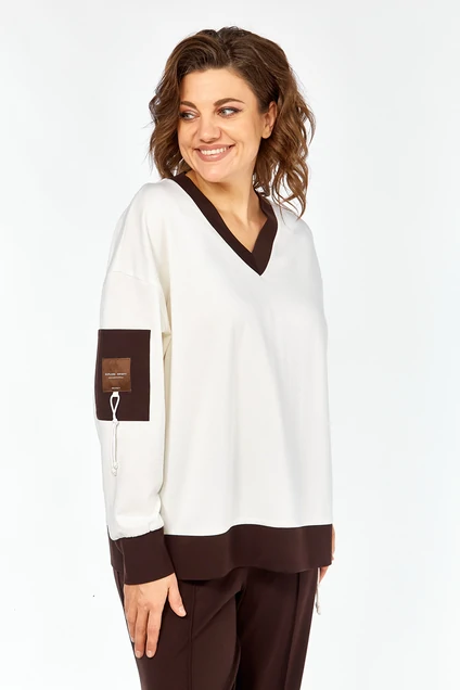 Костюм брючный 3449 молочно-коричневый Jurimex