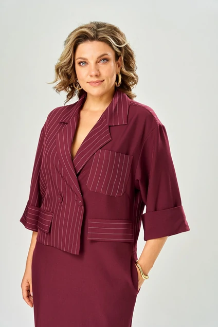 Платье 1124-3 бордовый KaVari plus size