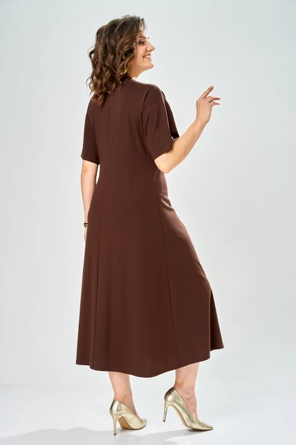 Платье 1138-2 коричневый KaVari plus size