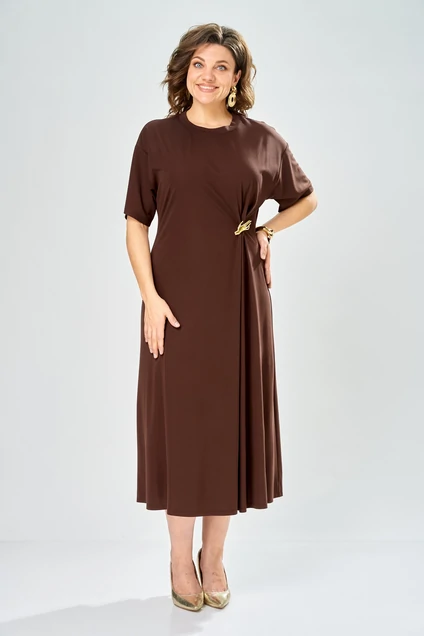 Платье 1138-2 коричневый KaVari plus size