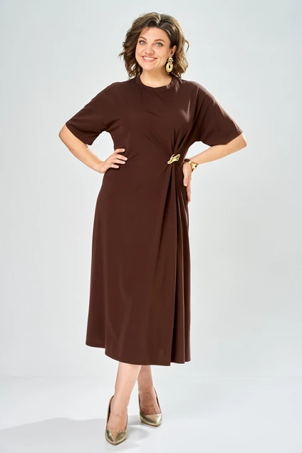 Платье 1138-2 коричневый KaVari plus size