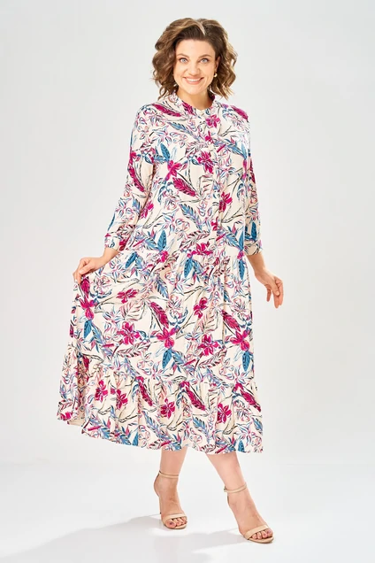 Платье 1152 молочно-розовый KaVari plus size
