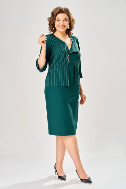 Платье 1158-3 зеленый KaVari plus size