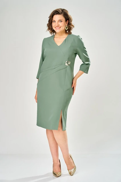 Платье 1162-3 зеленый KaVari plus size