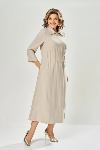 Платье 1164-1 бежевый KaVari plus size