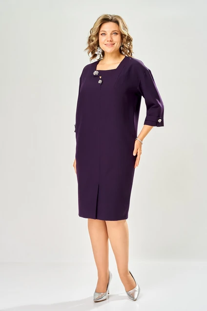 Платье 1165-1 баклажан KaVari plus size