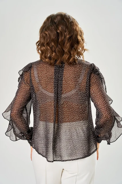 Блузка 4034 черный горох KaVari plus size