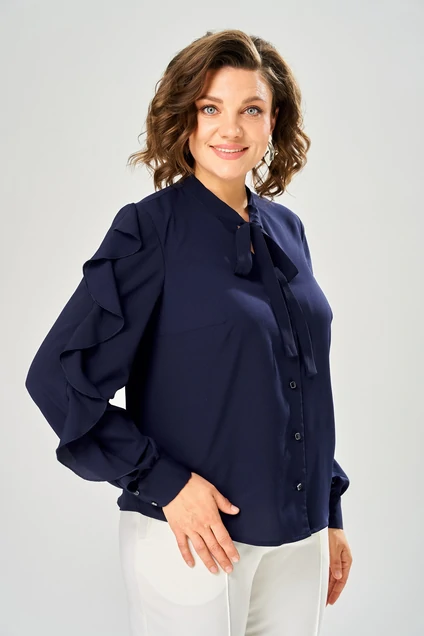 Блузка 4034-1 синий KaVari plus size