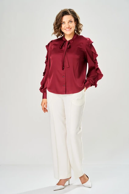 Блузка 4034-3 бордовый KaVari plus size