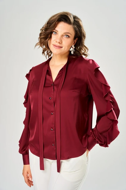 Блузка 4034-3 бордовый KaVari plus size