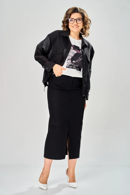 Костюм с юбкой 8064 KaVari plus size