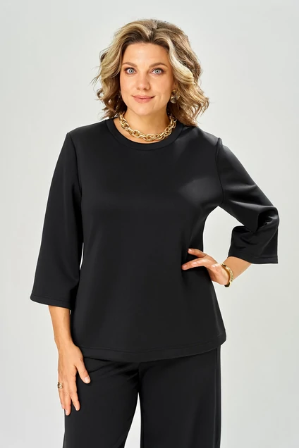 Костюм брючный 8074 черный KaVari plus size