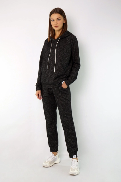 Спортивный костюм 4046-4050 черно-серый меланж Kivviwear