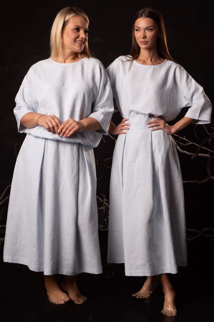 Костюм с юбкой 4316+4318-03 голубой Kivviwear