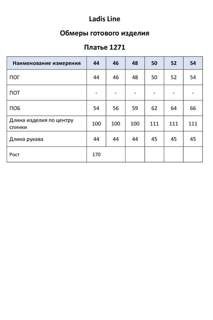 Платье 1271 мята LADIS LINE