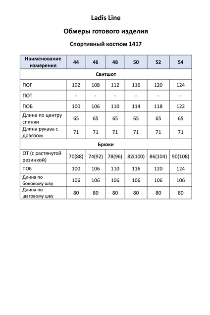 Спортивный костюм 1417 фуксия LADIS LINE
