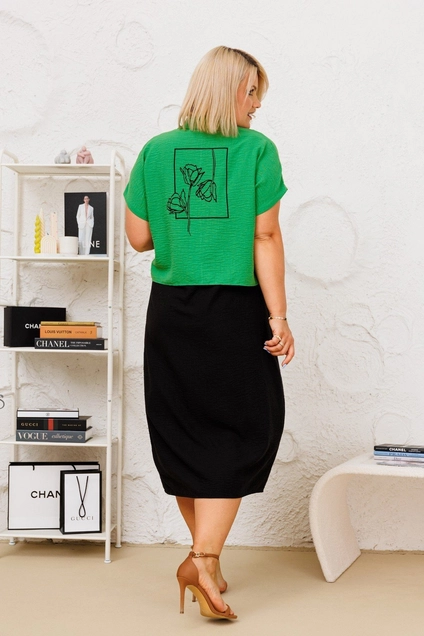 Костюм с платьем 1555 зеленый LADIS LINE