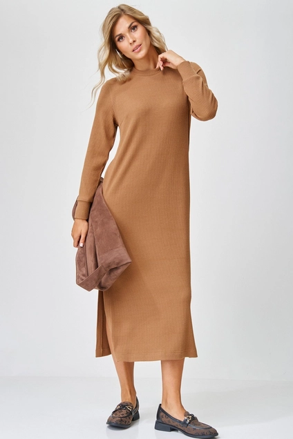 Костюм с платьем 742 корица + молочный LAIKONY