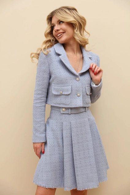 Костюм с юбкой 6006 голубой LM.Wear