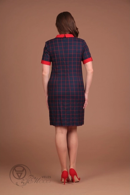Платье 1063 красная клетка Lady Style Classic