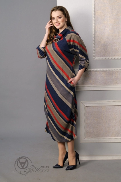 Платье 1233 полоска Lady Style Classic