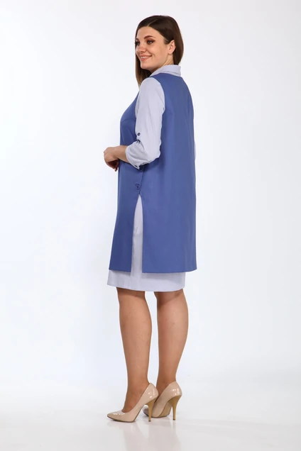 Костюм с платьем 1300 синие тона Lady Style Classic