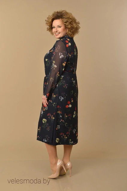 Комплект с платьем 1761-1 хризантемы Lady Style Classic