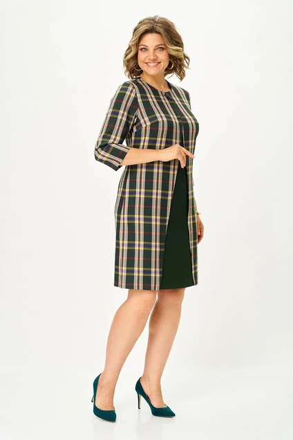 Платье 2090 зеленый + желтый Lady Style Classic