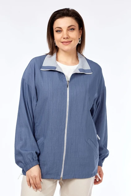 Костюм брючный 2968 голубой с бежевым Lady Style Classic