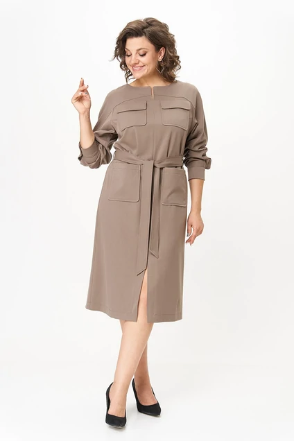 Платье 3017 коричневые тона Lady Style Classic