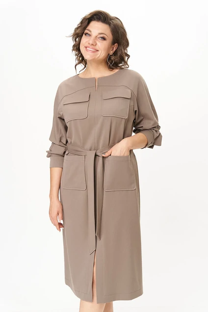 Платье 3017 коричневые тона Lady Style Classic