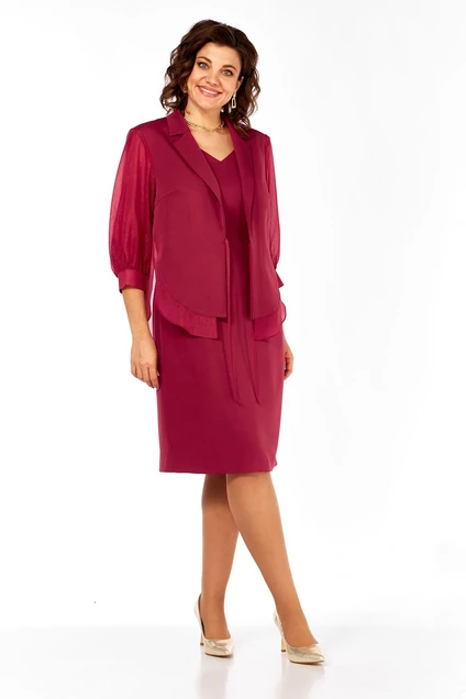 Костюм с платьем 3123-1 красный Lady Style Classic