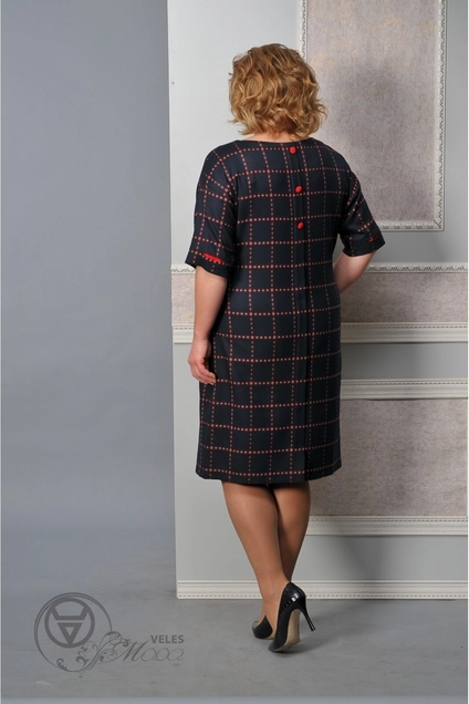 Платье 926 синяя клетка Lady Style Classic