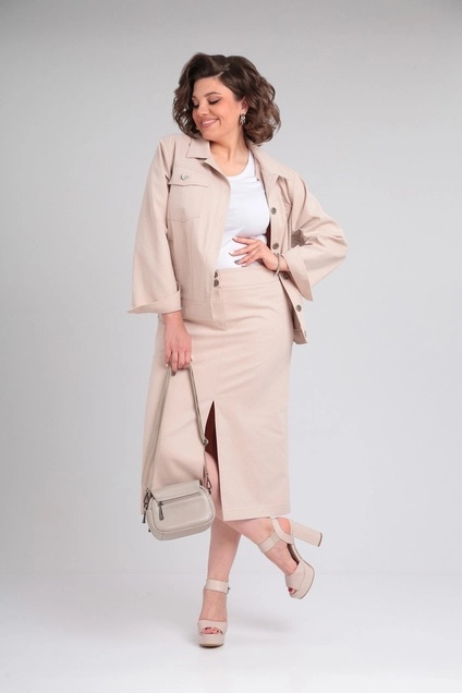 Костюм с юбкой 1639 бежевый Ladysecret